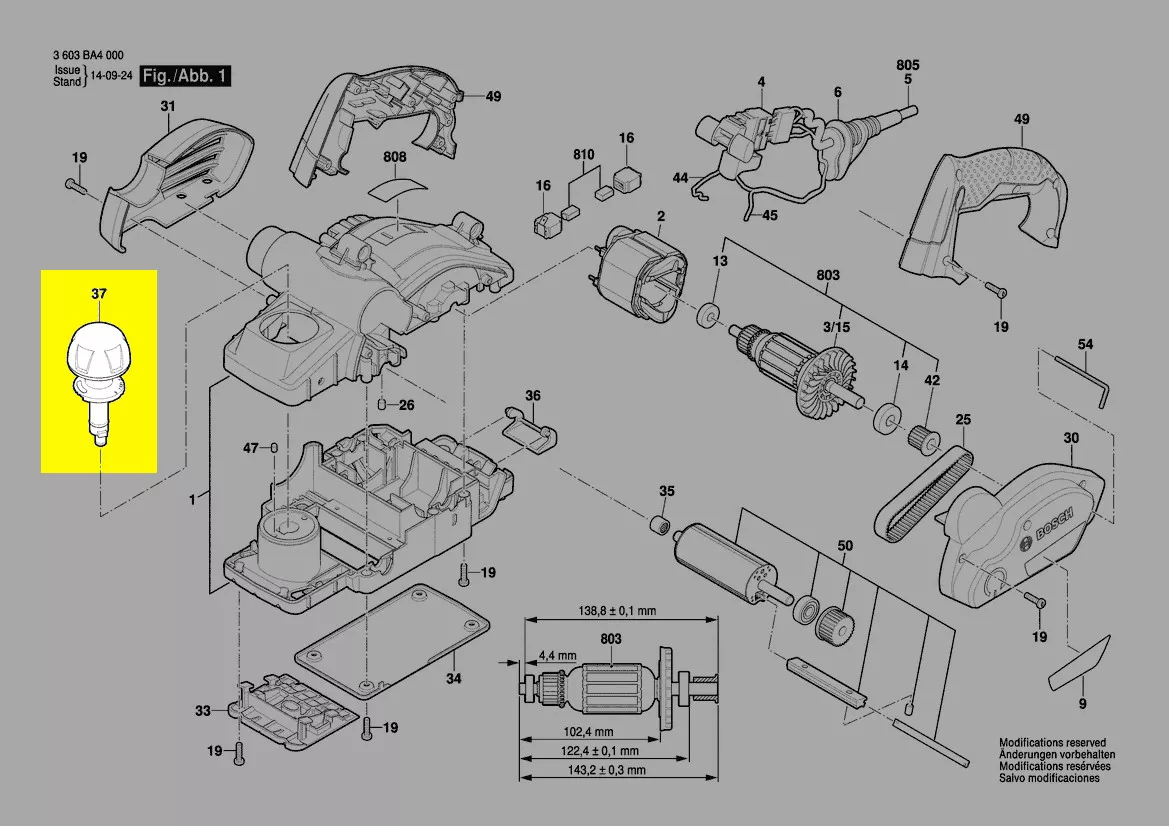 Poignée de réglage réf. 1 619 X08 673 Bosch